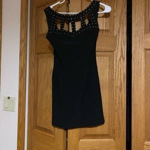 Small gold rinestone mini dress